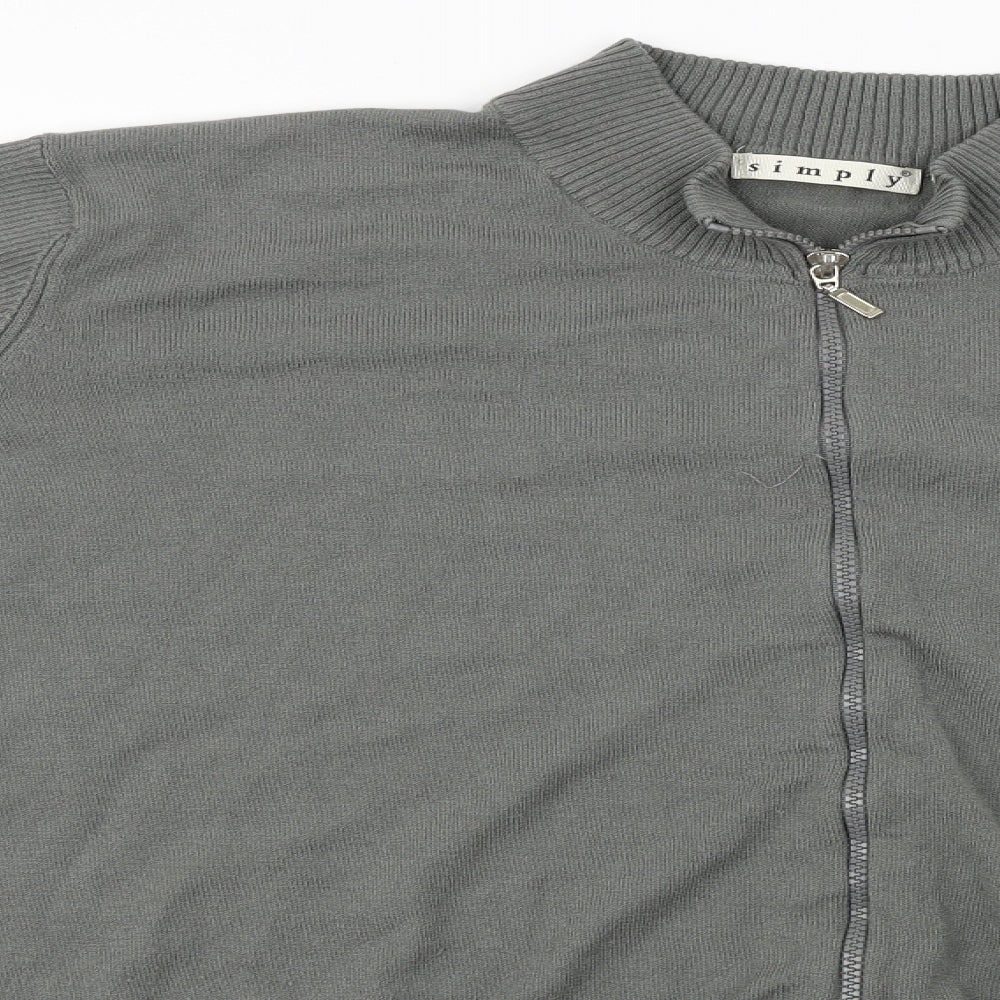 simply Mens Grey   Full Zip Jumper Size L