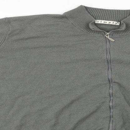 simply Mens Grey   Full Zip Jumper Size L