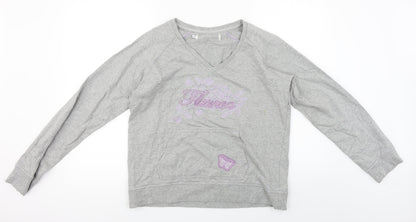 now on  Womens Grey Floral  Pullover Jumper Size XL