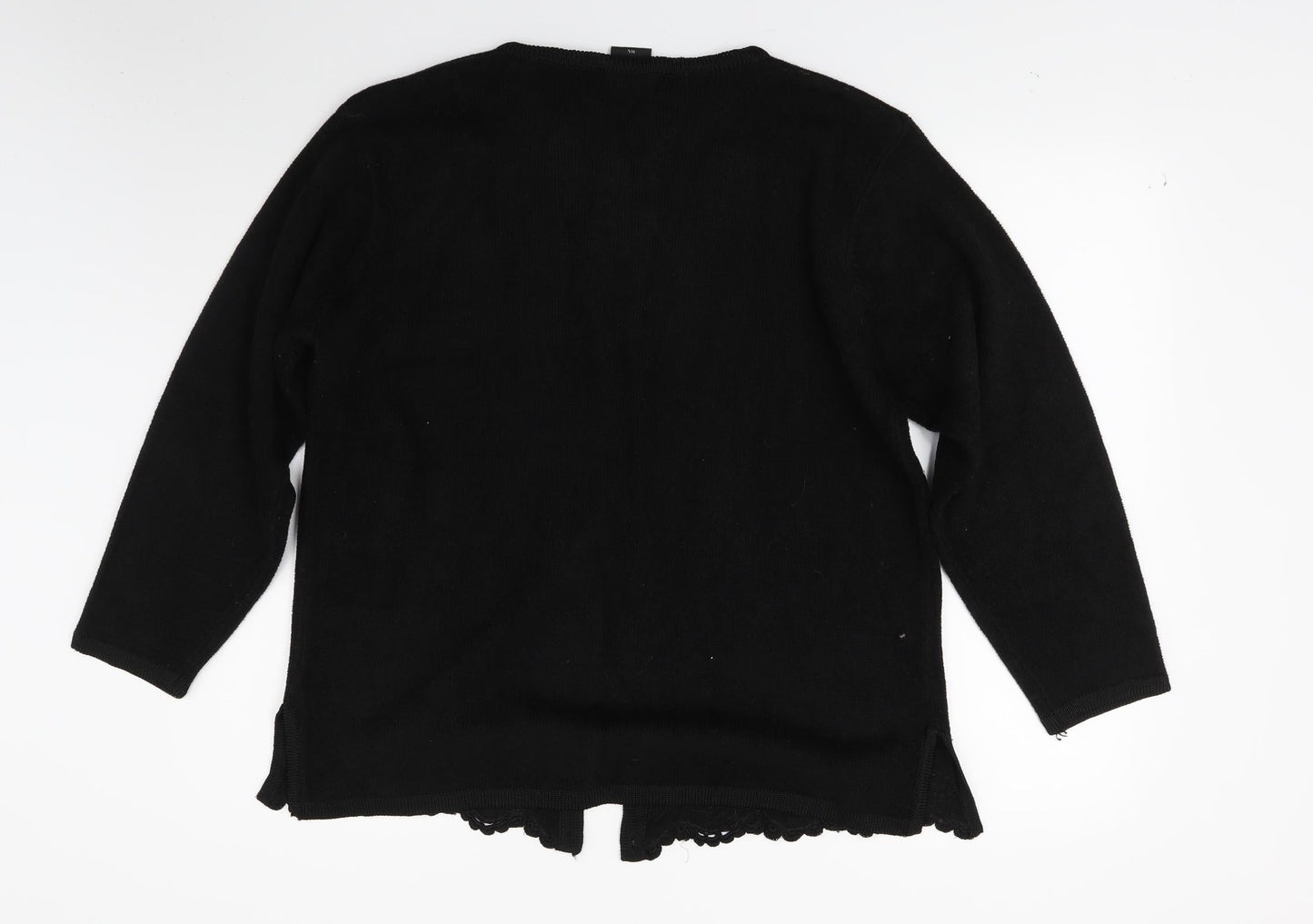 Avanti Garde Womens Black  Knit Cardigan Jumper Size L