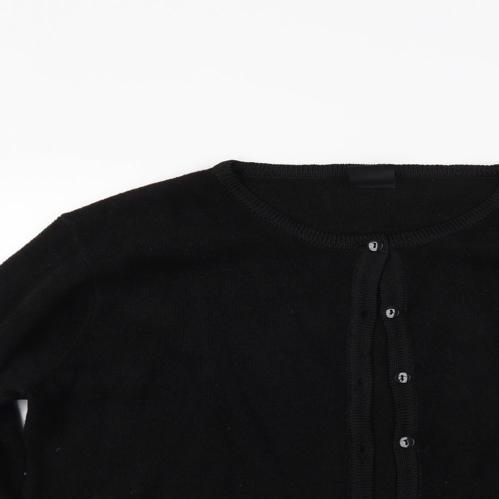 Avanti Garde Womens Black  Knit Cardigan Jumper Size L