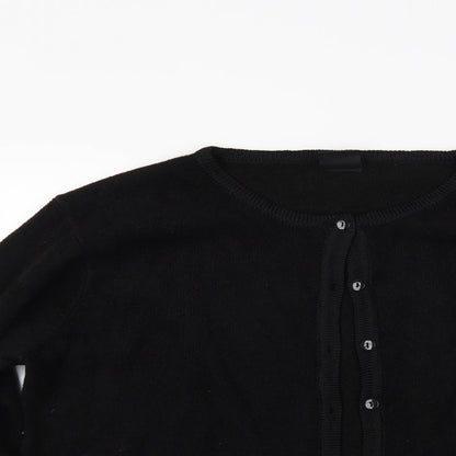 Avanti Garde Womens Black  Knit Cardigan Jumper Size L