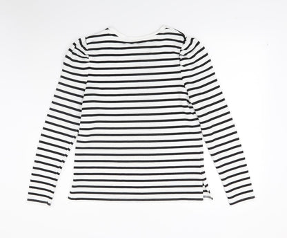 Primark Womens White Striped  Pullover Jumper Size M
