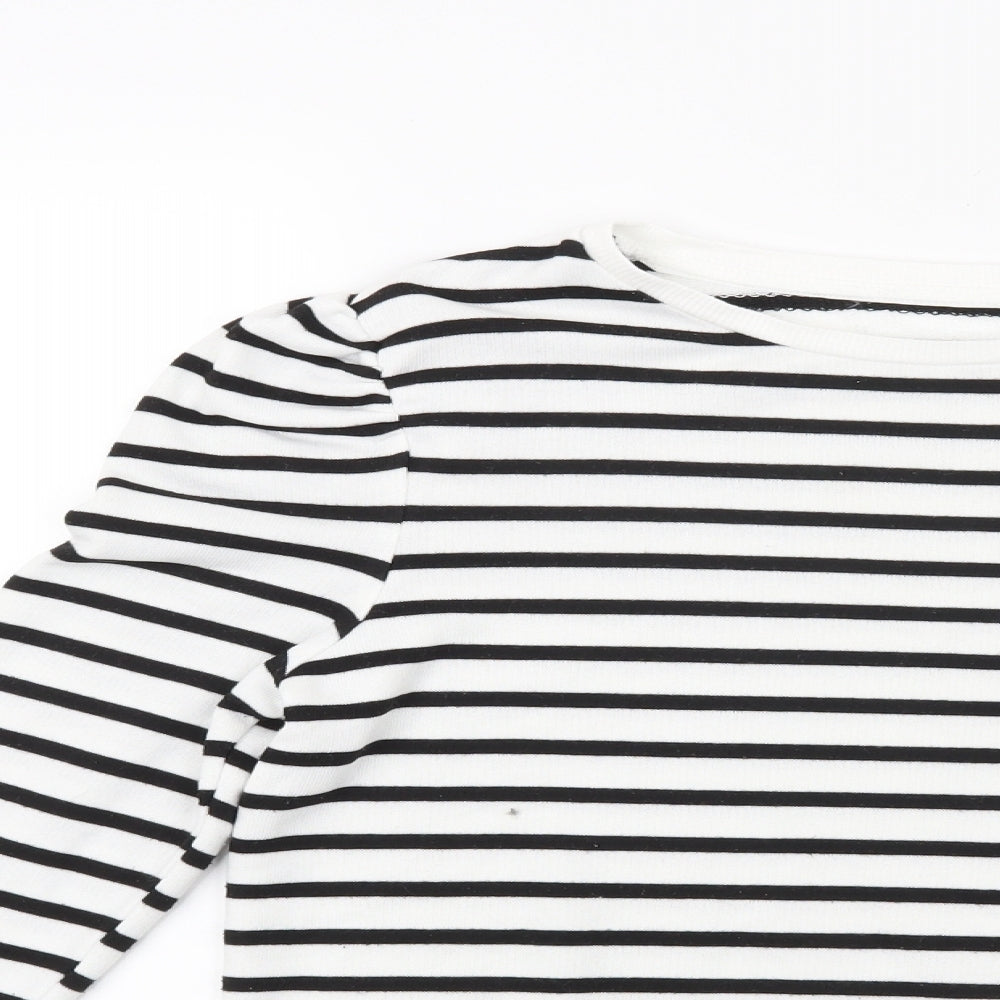 Primark Womens White Striped  Pullover Jumper Size M