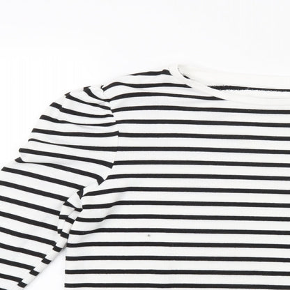 Primark Womens White Striped  Pullover Jumper Size M