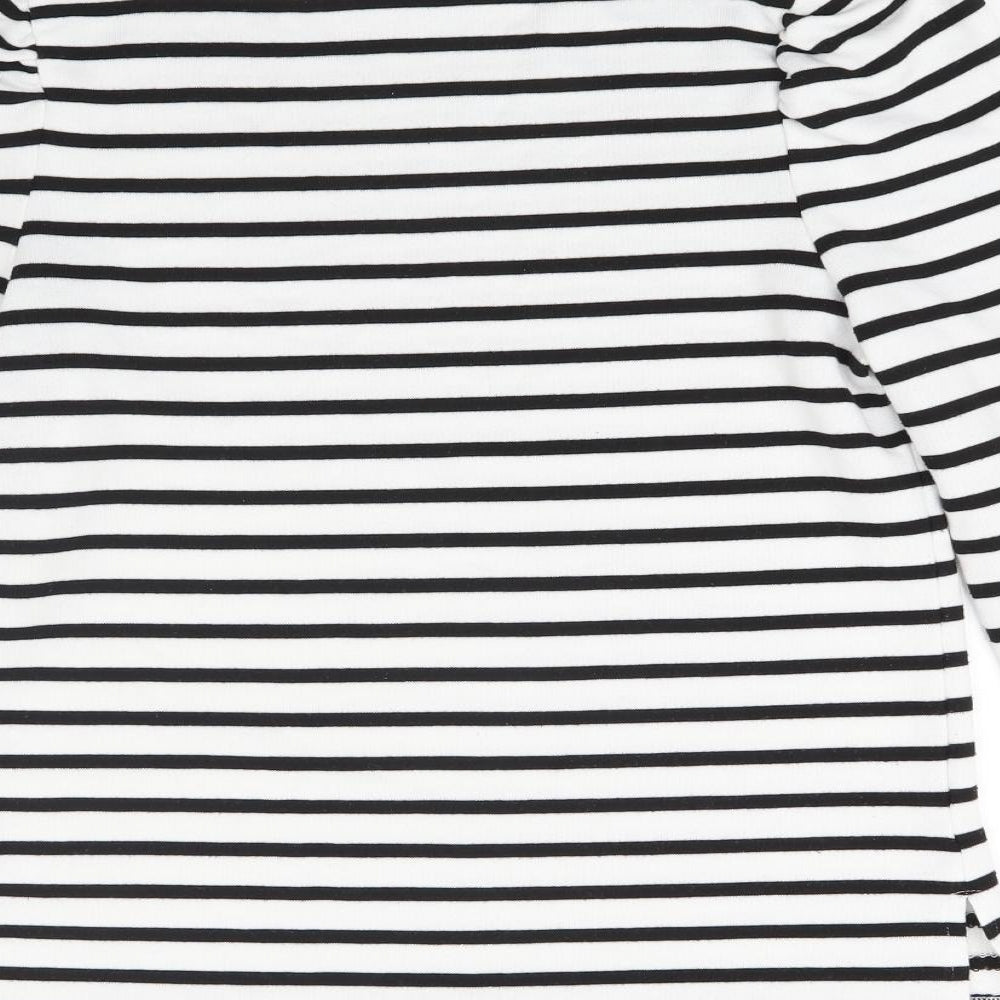 Primark Womens White Striped  Pullover Jumper Size M