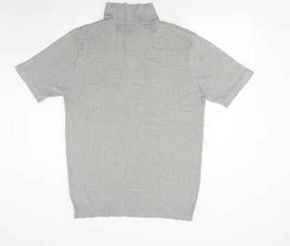 Yoec Mens Grey  Knit  Polo Size M