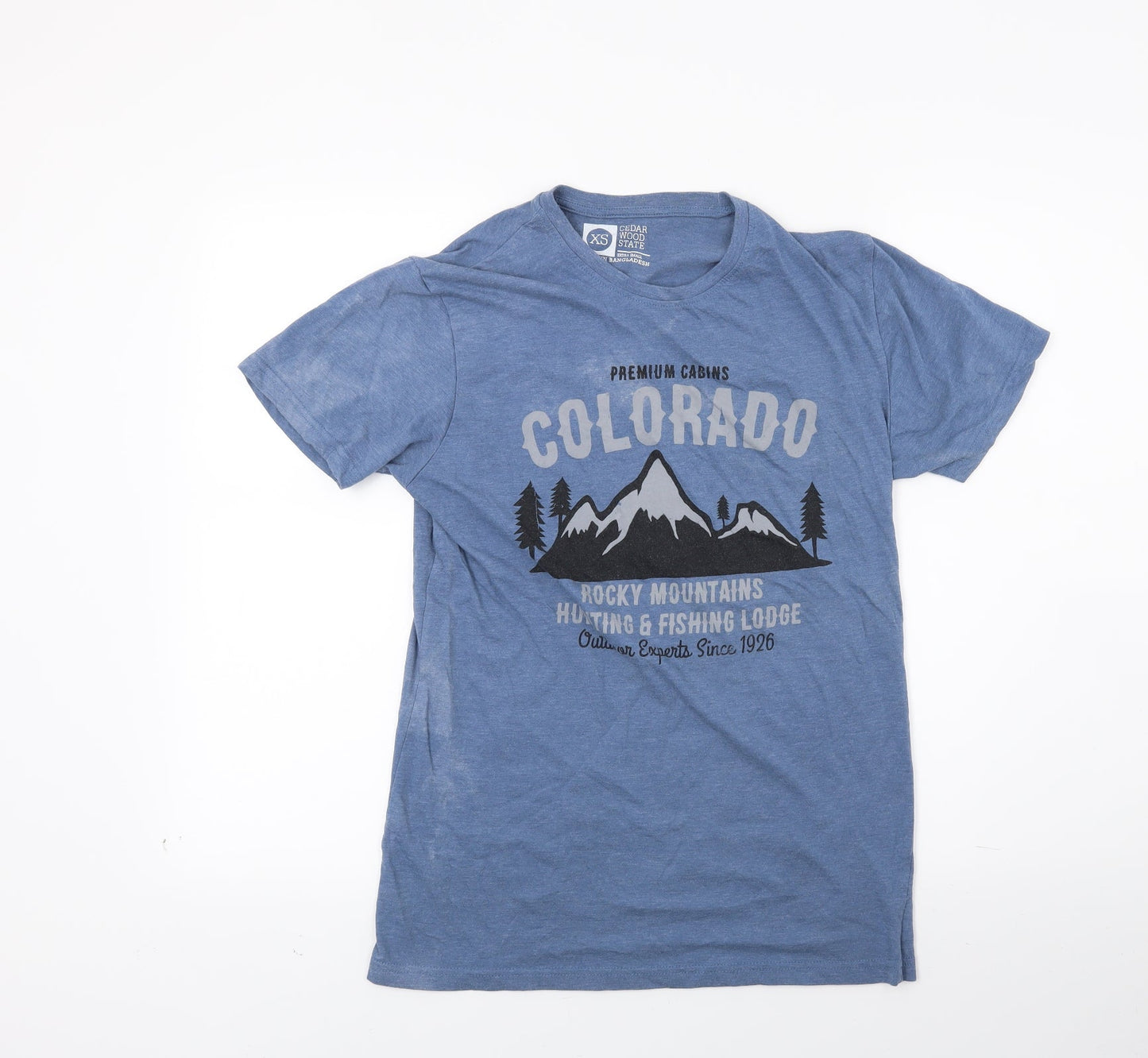 Ceader wood state Womens Blue   Basic T-Shirt Size XS  - Colorado