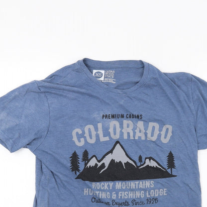 Ceader wood state Womens Blue   Basic T-Shirt Size XS  - Colorado