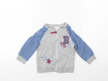 M&Co Baby Grey   Full Zip Jumper Size 6-9 Months  - Star