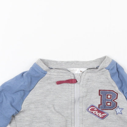 M&Co Baby Grey   Full Zip Jumper Size 6-9 Months  - Star