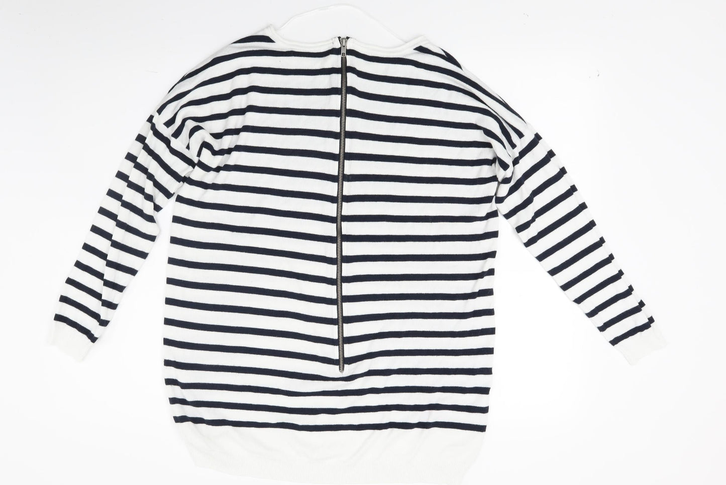 Atmosphere Womens White Striped Knit Tunic Jumper Size S