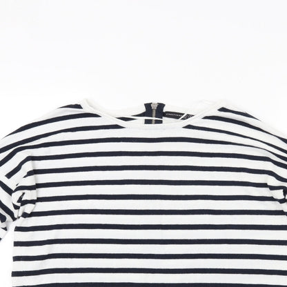 Atmosphere Womens White Striped Knit Tunic Jumper Size S