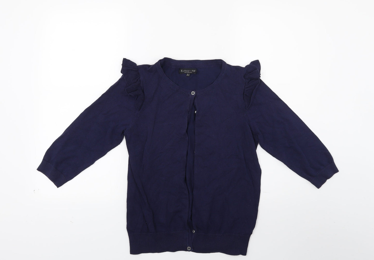 F&F Womens Blue  Knit Cardigan Jumper Size 12