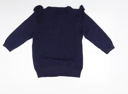 F&F Womens Blue  Knit Cardigan Jumper Size 12