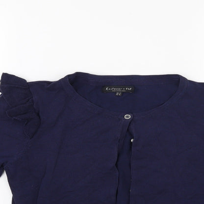 F&F Womens Blue  Knit Cardigan Jumper Size 12