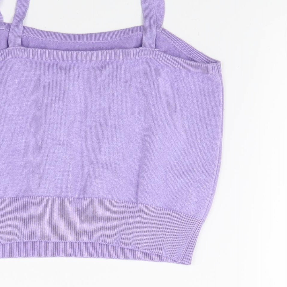 Shien Girls Purple   Vest Jumper Size S  - Flower Detail