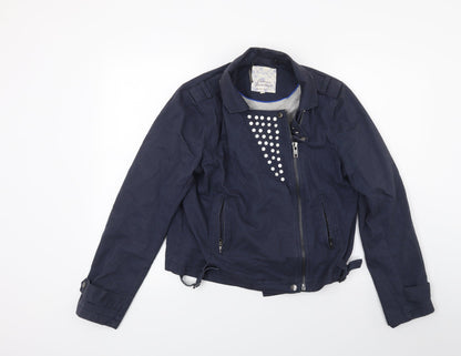 Womens UK Size 14 Falmer Blue Biker Coat