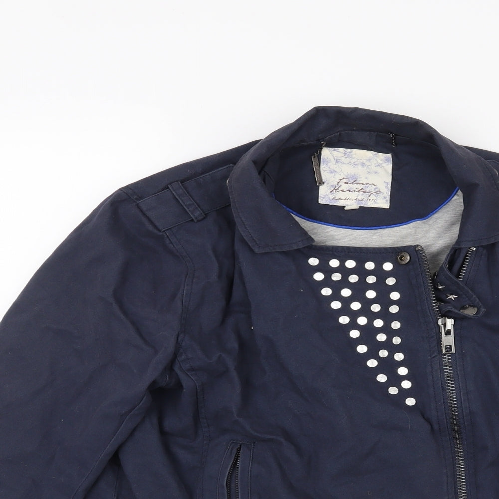 Womens UK Size 14 Falmer Blue Biker Coat