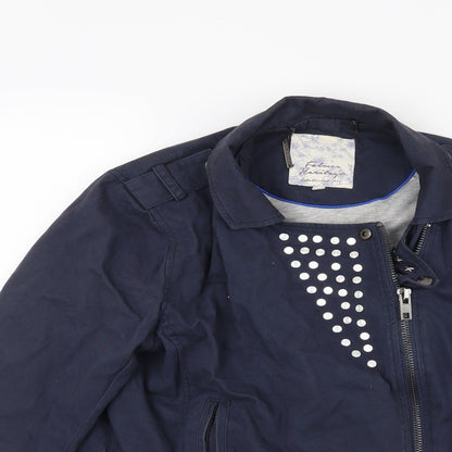 Womens UK Size 14 Falmer Blue Biker Coat