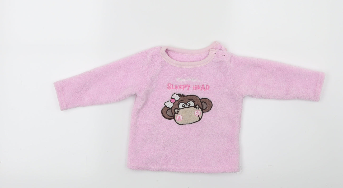 Early days Baby Pink  Flannel Pullover Jumper Size 12-18 Months  - Monkey