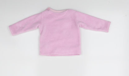 Early days Baby Pink  Flannel Pullover Jumper Size 12-18 Months  - Monkey