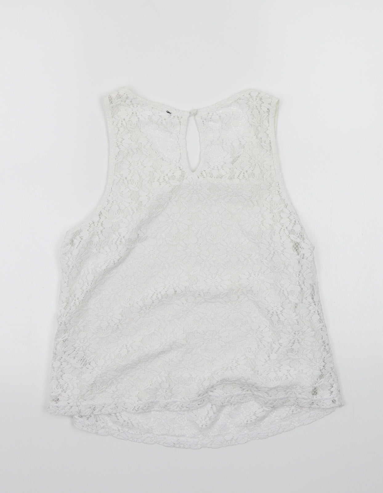 Womens UK Size 10 Topshop White Cropped T-Shirt