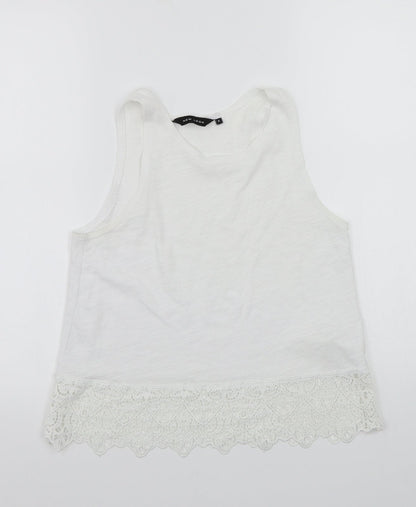 Womens UK Size 6 Newlook White Basic Tank