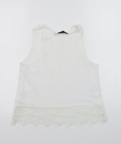 Womens UK Size 6 Newlook White Basic Tank