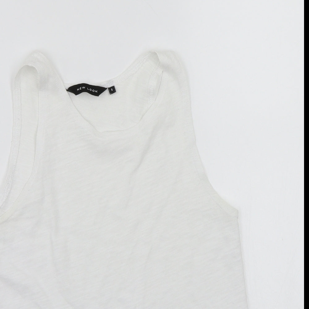 Womens UK Size 6 Newlook White Basic Tank