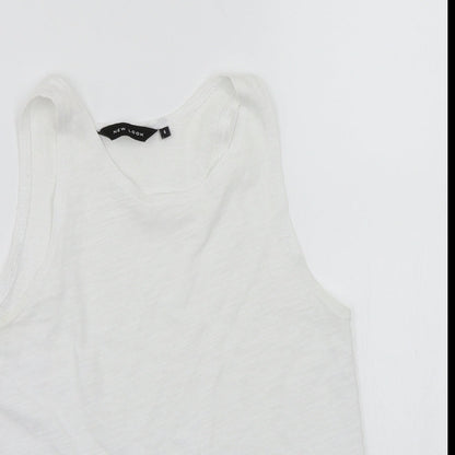 Womens UK Size 6 Newlook White Basic Tank
