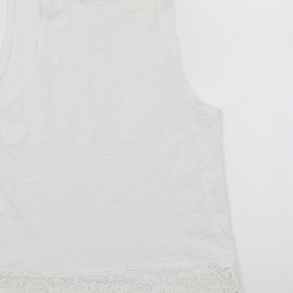 Womens UK Size 6 Newlook White Basic Tank