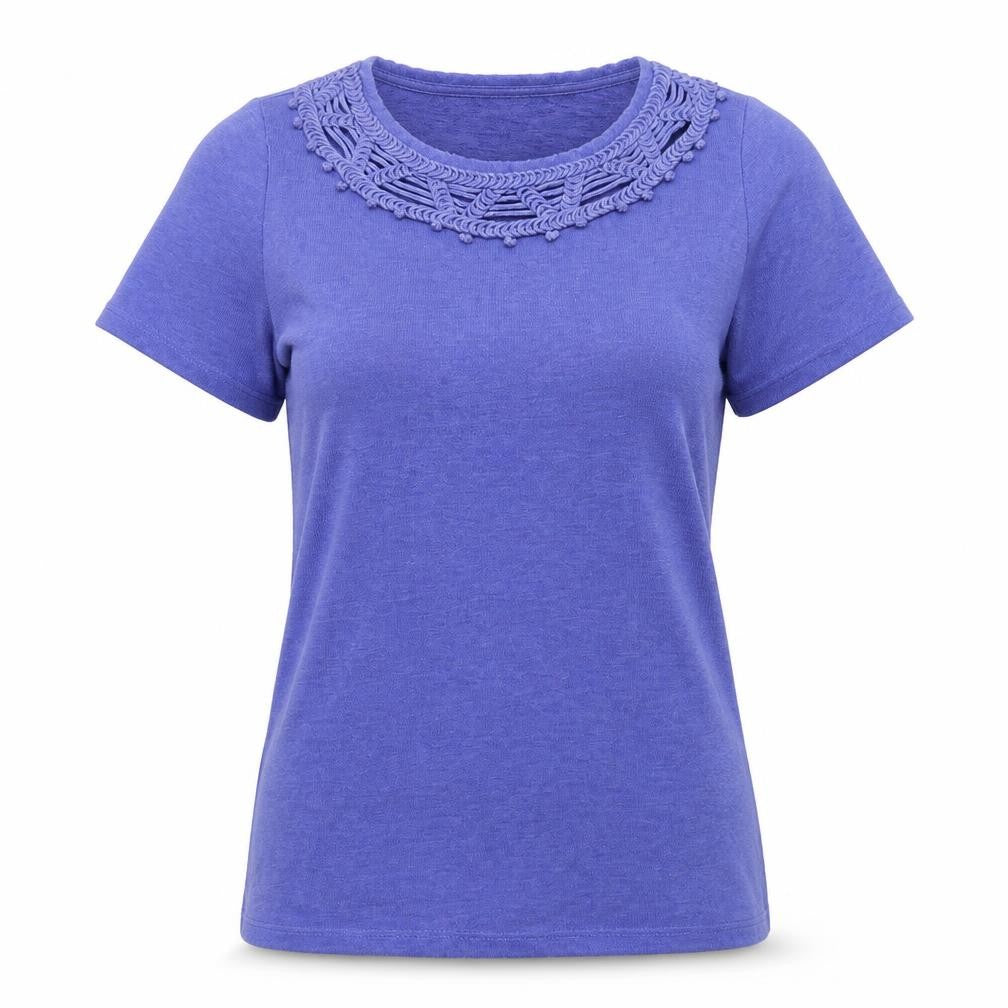 Womens UK Size 10 Bonmarché Blue Basic T-Shirt