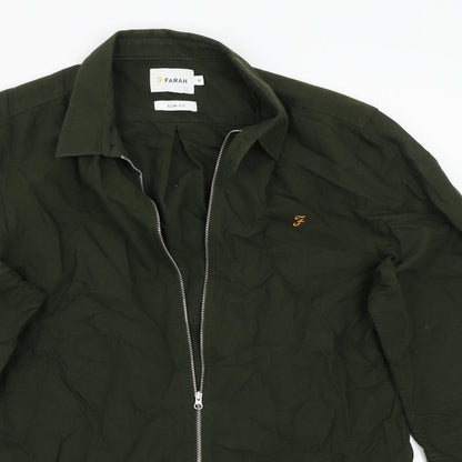 Mens UK Size M Far4ah Green  Button-Up Long Sleeve Casual Shirt