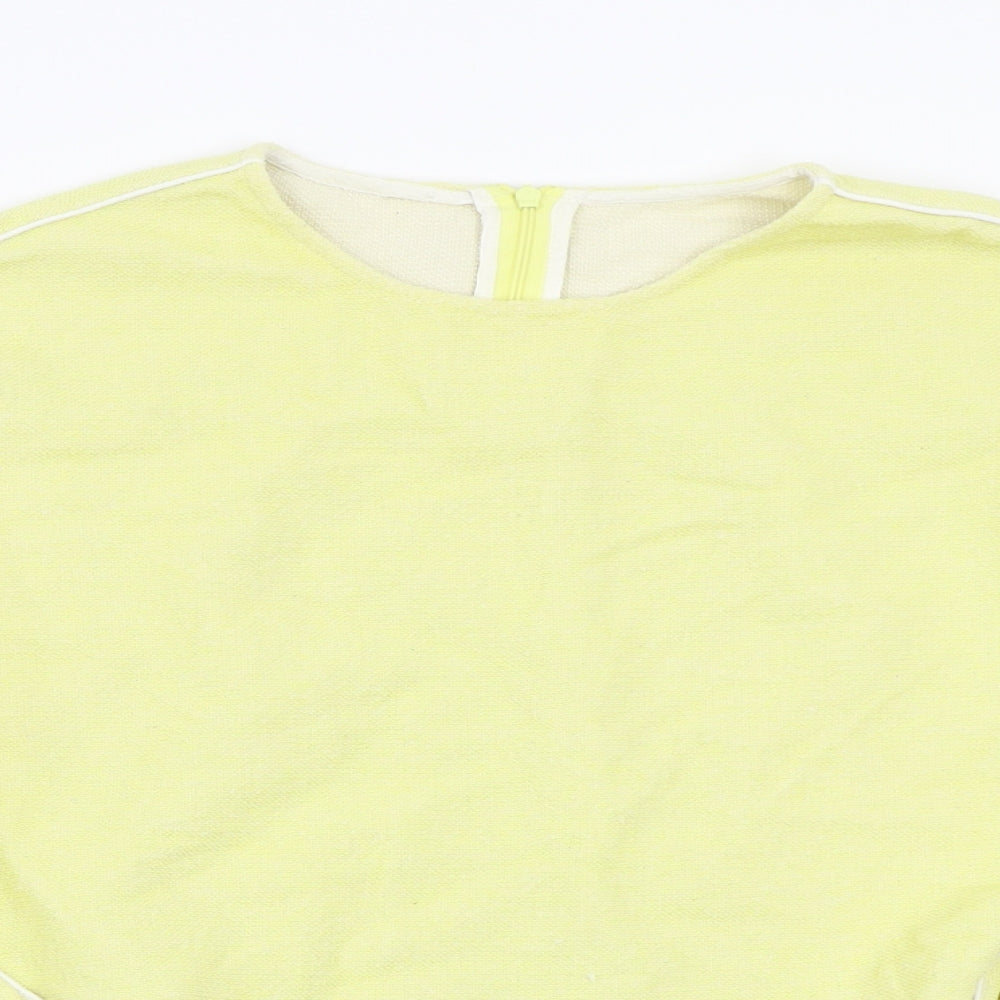 Womens UK Size S Preworn Yellow Basic T-Shirt