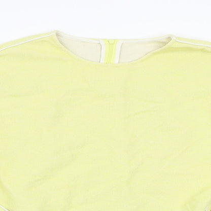 Womens UK Size S Preworn Yellow Basic T-Shirt