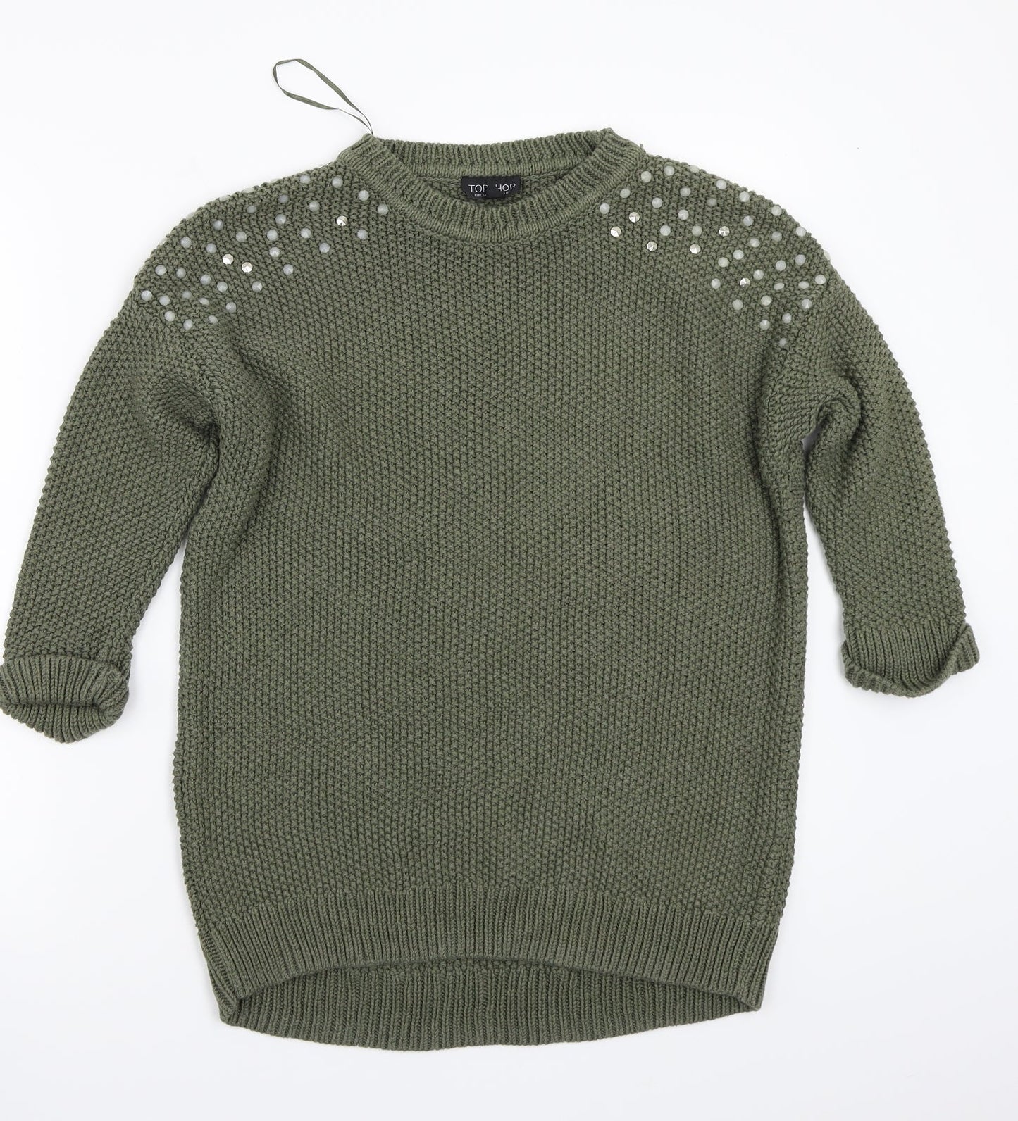 Topshop Womens Green   Pullover Jumper Size 6