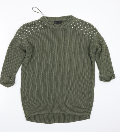Topshop Womens Green   Pullover Jumper Size 6