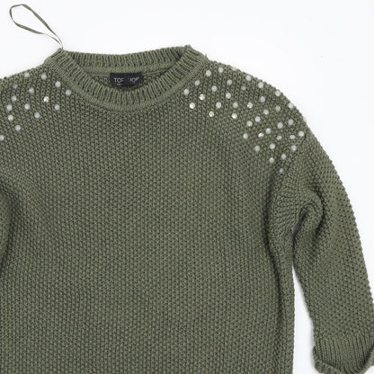 Topshop Womens Green   Pullover Jumper Size 6