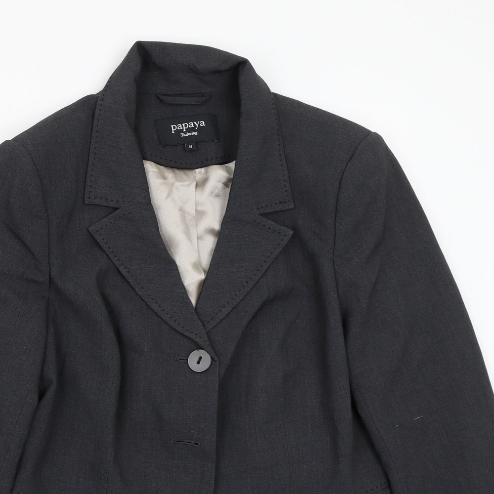 Papaya Womens Grey   Jacket Blazer Size 16