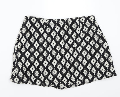 ASOS Womens Black Geometric  A-Line Skirt Size 12