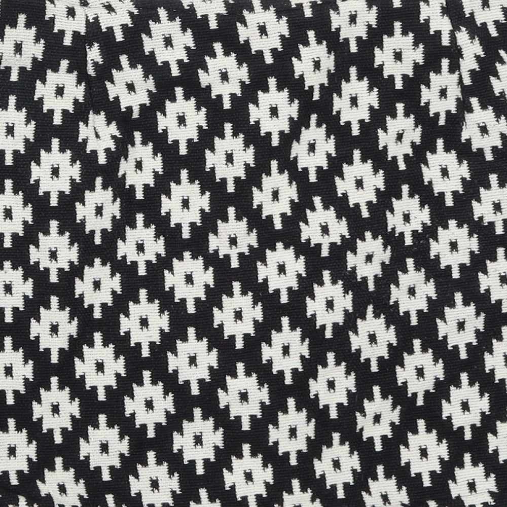 ASOS Womens Black Geometric  A-Line Skirt Size 12