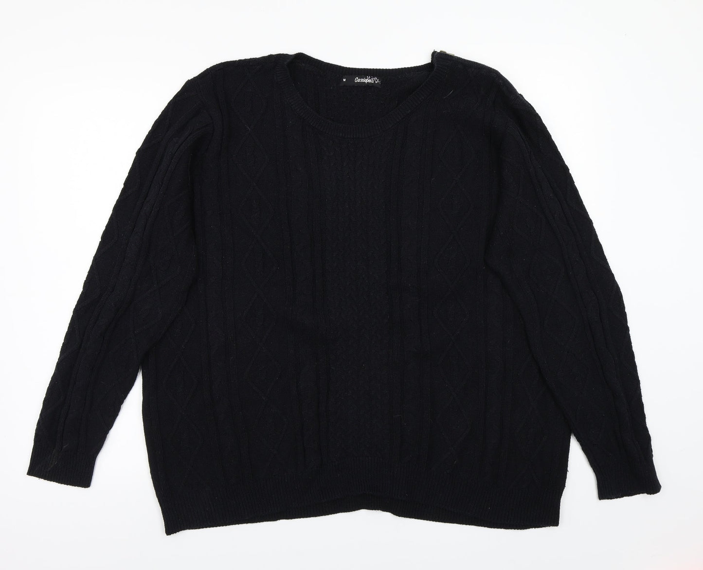 cassiopeia Mens Black   Pullover Jumper Size M