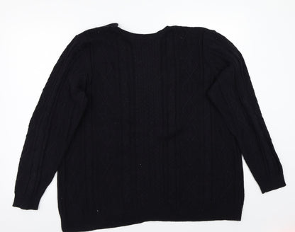 cassiopeia Mens Black   Pullover Jumper Size M