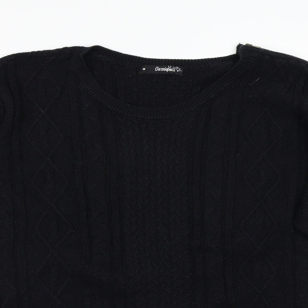 cassiopeia Mens Black   Pullover Jumper Size M