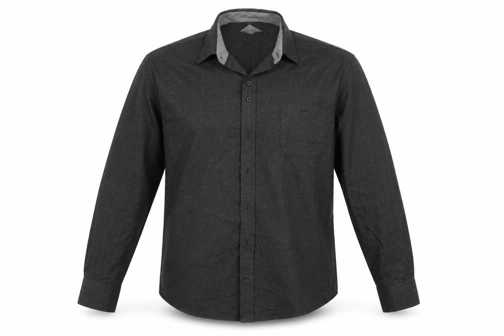 Mens UK Size 46 Citta Di Milano Grey  Button-Up Long Sleeve Casual Shirt