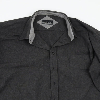 Mens UK Size 46 Citta Di Milano Grey  Button-Up Long Sleeve Casual Shirt