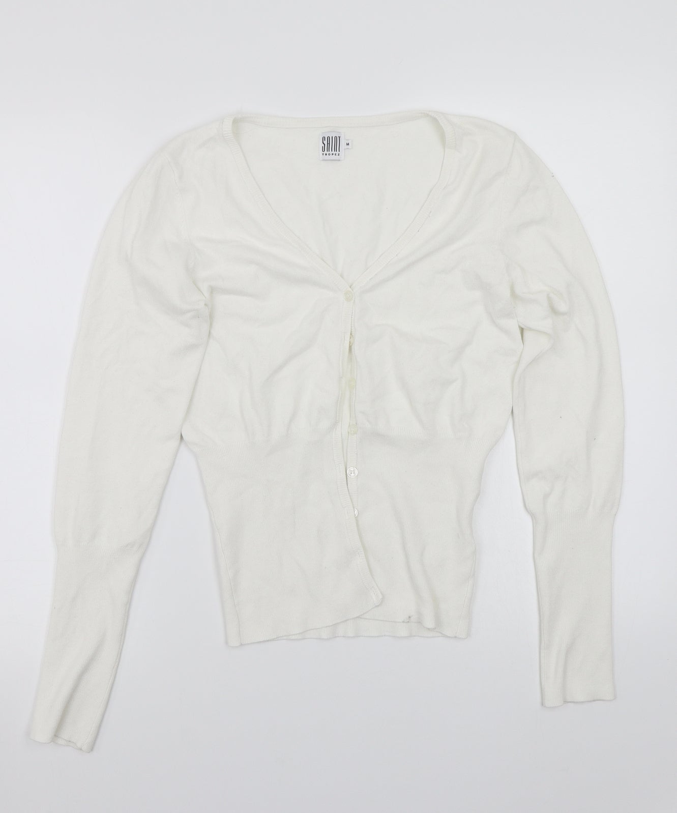 Saint Tropez Clothing Womens White   Cardigan Jumper Size M