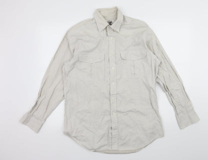 Mens UK Size 15.5 Associates Grey  Button-Up Long Sleeve Casual Shirt