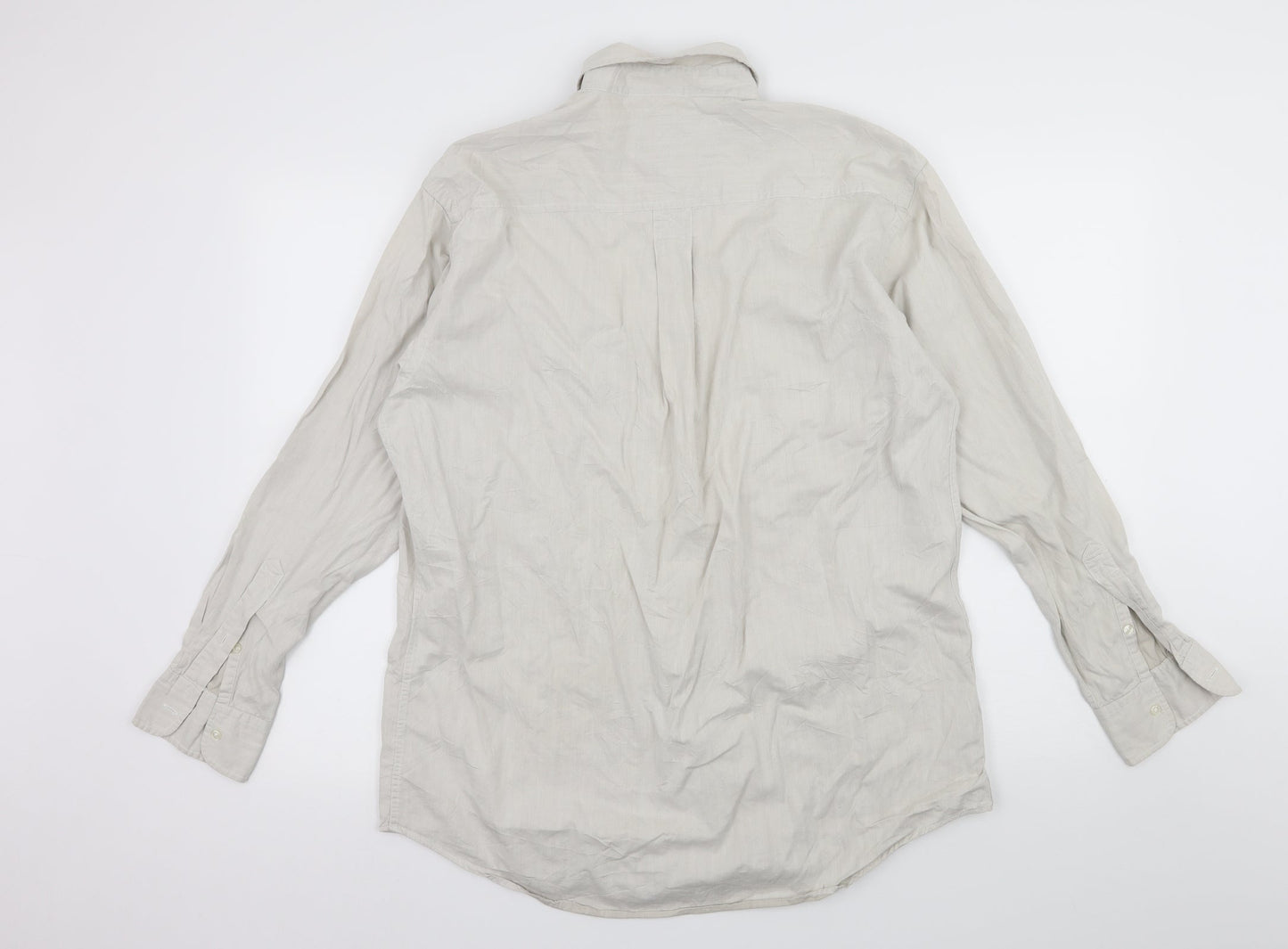 Mens UK Size 15.5 Associates Grey  Button-Up Long Sleeve Casual Shirt